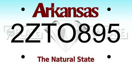 2ZTO895 Arkansas License Plate