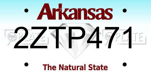 2ZTP471 Arkansas License Plate