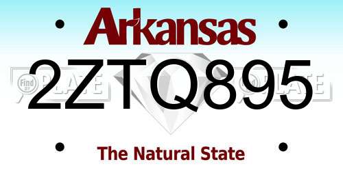 2ZTQ895 Arkansas License Plate