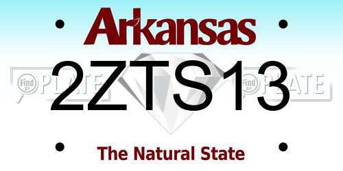 2ZTS13 Arkansas License Plate