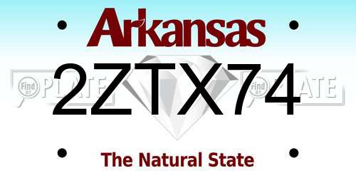 2ZTX74 Arkansas License Plate