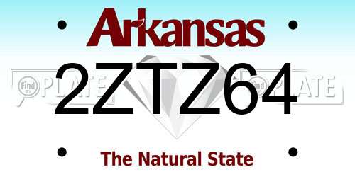 2ZTZ64 Arkansas License Plate