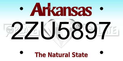 2ZU5897 Arkansas License Plate