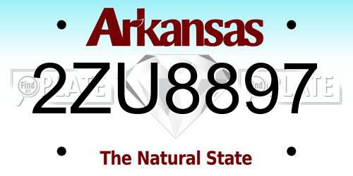 2ZU8897 Arkansas License Plate