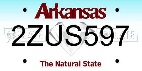 2ZUS597 Arkansas License Plate