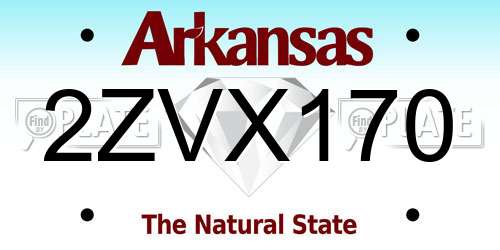 2ZVX170 Arkansas License Plate