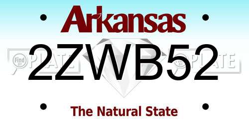 2ZWB52 Arkansas License Plate