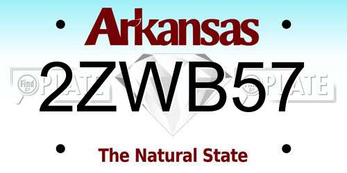 2ZWB57 Arkansas License Plate