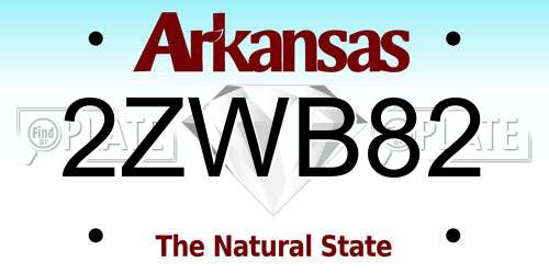 2ZWB82 Arkansas License Plate