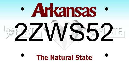 2ZWS52 Arkansas License Plate