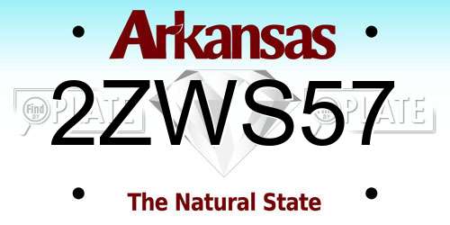 2ZWS57 Arkansas License Plate
