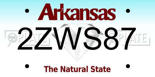 2ZWS87 Arkansas License Plate