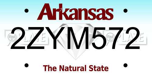 2ZYM572 Arkansas License Plate