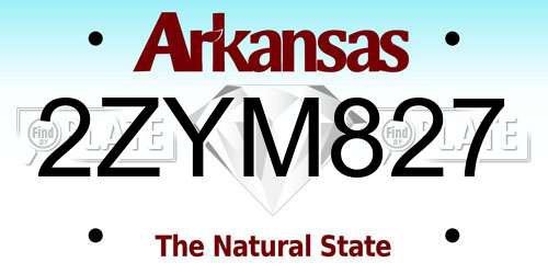 2ZYM827 Arkansas License Plate