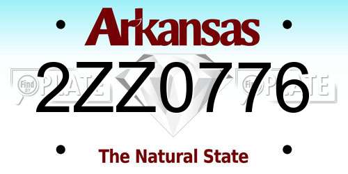 2ZZ0776 Arkansas License Plate