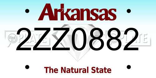 2ZZ0882 Arkansas License Plate