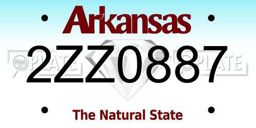 2ZZ0887 Arkansas License Plate