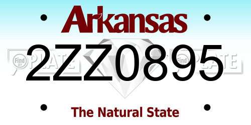 2ZZ0895 Arkansas License Plate