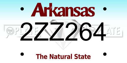 2ZZ264 Arkansas License Plate