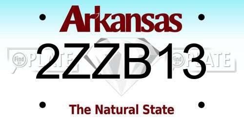 2ZZB13 Arkansas License Plate