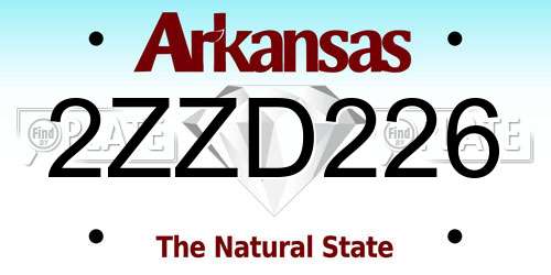2ZZD226 Arkansas License Plate