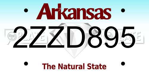 2ZZD895 Arkansas License Plate
