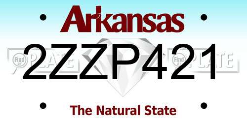 2ZZP421 Arkansas License Plate