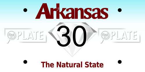 30 Arkansas License Plate