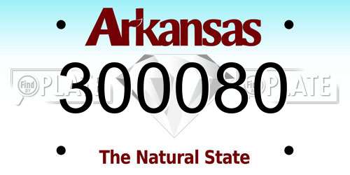 300080 Arkansas License Plate