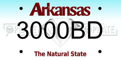 3000BD Arkansas License Plate