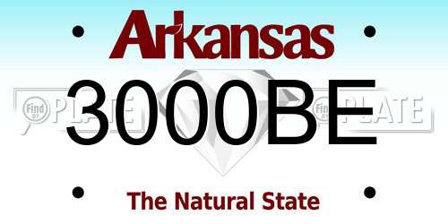 3000BE Arkansas License Plate