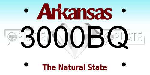 3000BQ Arkansas License Plate