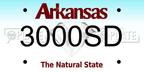 3000SD Arkansas License Plate