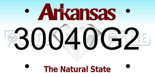 30040G2 Arkansas License Plate