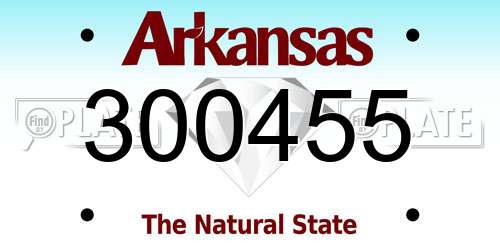 300455 Arkansas License Plate