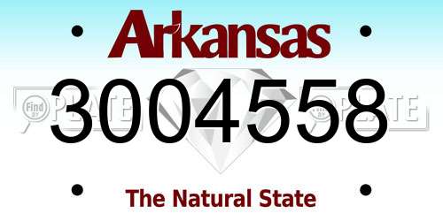 3004558 Arkansas License Plate