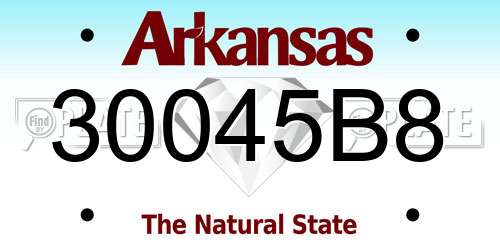 30045B8 Arkansas License Plate