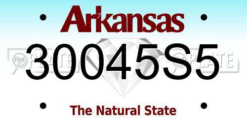 30045S5 Arkansas License Plate