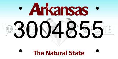 3004855 Arkansas License Plate