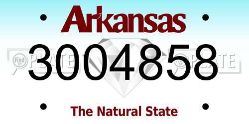 3004858 Arkansas License Plate