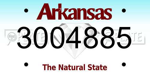 3004885 Arkansas License Plate