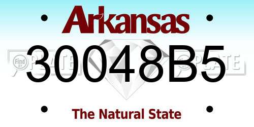 30048B5 Arkansas License Plate