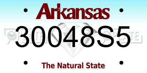 30048S5 Arkansas License Plate