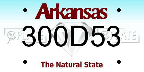300D53 Arkansas License Plate