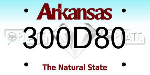 300D80 Arkansas License Plate