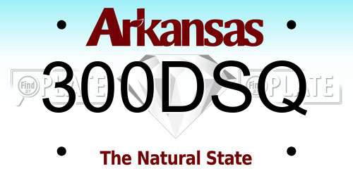 300DSQ Arkansas License Plate