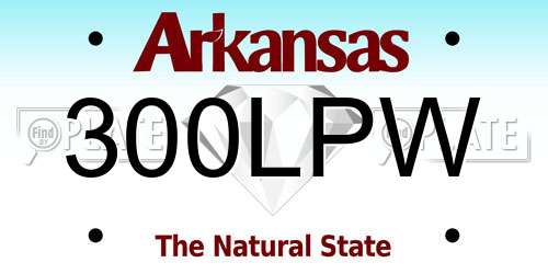300LPW Arkansas License Plate