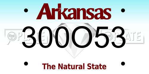 300O53 Arkansas License Plate