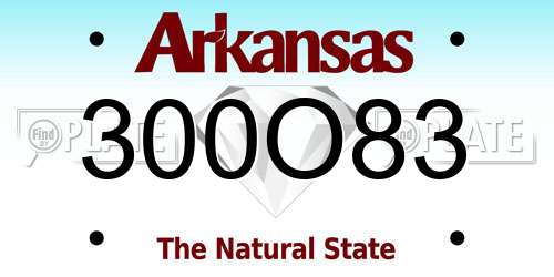 300O83 Arkansas License Plate
