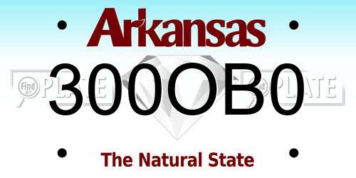 300OB0 Arkansas License Plate